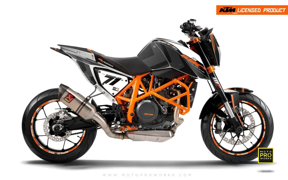 KTM 690 Duke GRAPHICS - "Rasorblade" (Zwart/Oranje)