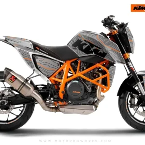 KTM 690 Duke GRAPHICS - "Topography" (Grijs/Oranje)