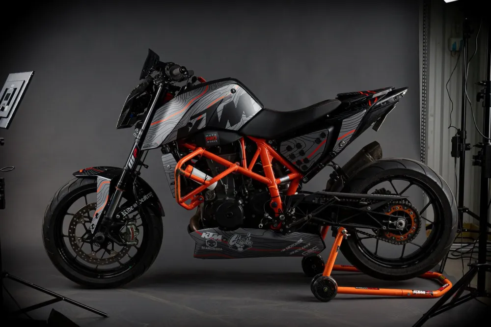KTM 690 Duke GRAPHICS - "Topography" (Grijs/Oranje)