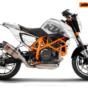 KTM 690 Duke GRAPHICS - "Topography" (Wit)