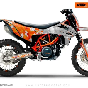 KTM 690 Enduro GRAPHICS - "Flake" (Oranje/Grijs)