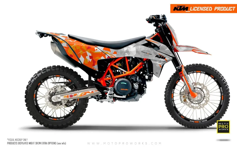 KTM 690 Enduro GRAPHICS - "Flake" (Oranje/Grijs)