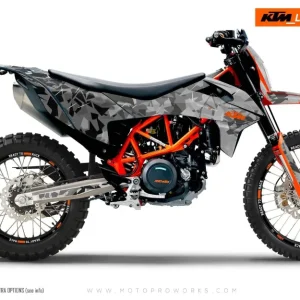 KTM 690 Enduro GRAPHICS - "Flake" (Zwart/Grijs)