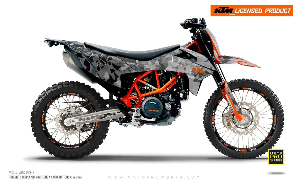 KTM 690 Enduro GRAPHICS - "Flake" (Zwart/Grijs)