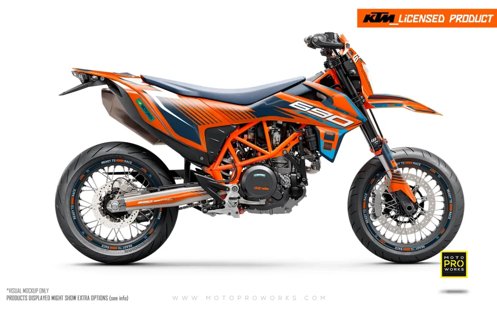 KTM 690 Enduro GRAPHICS - "Fuel" (Oranje/Blauw)