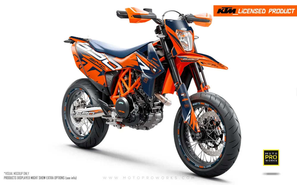 KTM 690 Enduro GRAPHICS - "Quickshift" (Blauw/Oranje/Wit)