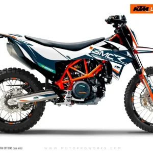 KTM 690 Enduro GRAPHICS - "Racer" (Blauw/Wit/Oranje)