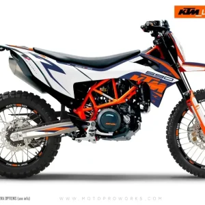 KTM 690 Enduro R GRAPHICS - "Torque" (Wit/Blauw)