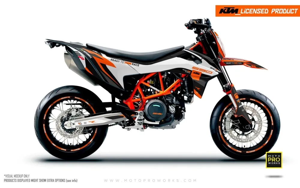 KTM 690 SMC-R GRAPHICS - "Torque Reloaded" (Wit/Zwart/Oranje)