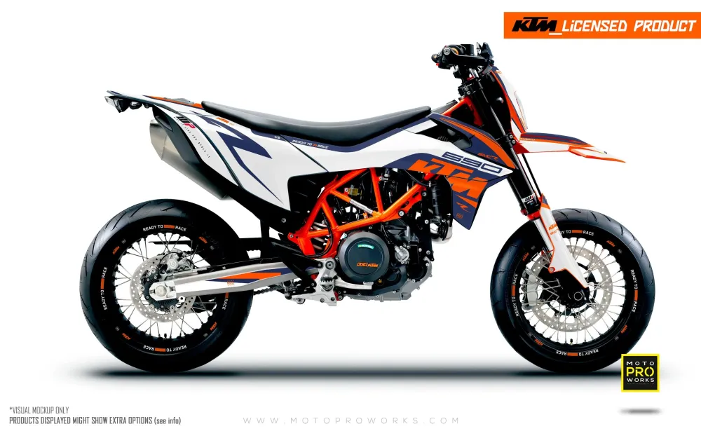 KTM 690 SMC-R GRAPHICS - "Torque" (Wit/Blauw)