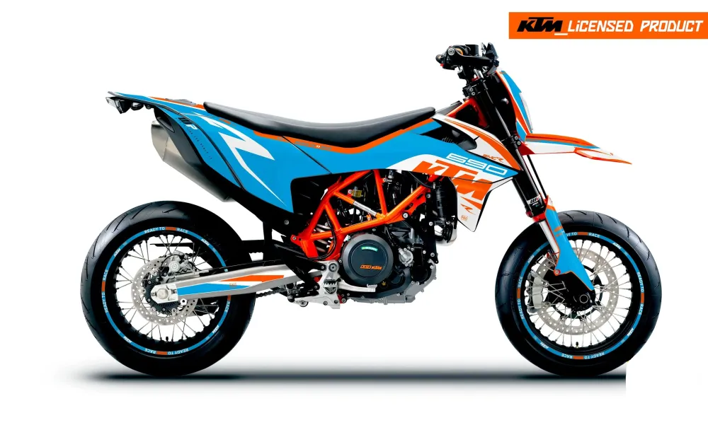 KTM 690 SMC-R GRAPHICS - "Torque" (Wit/Blauw/Oranje)