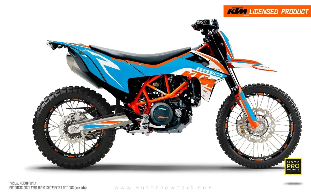 KTM 690 SMC-R GRAPHICS - "Torque" (Wit/Blauw/Oranje)