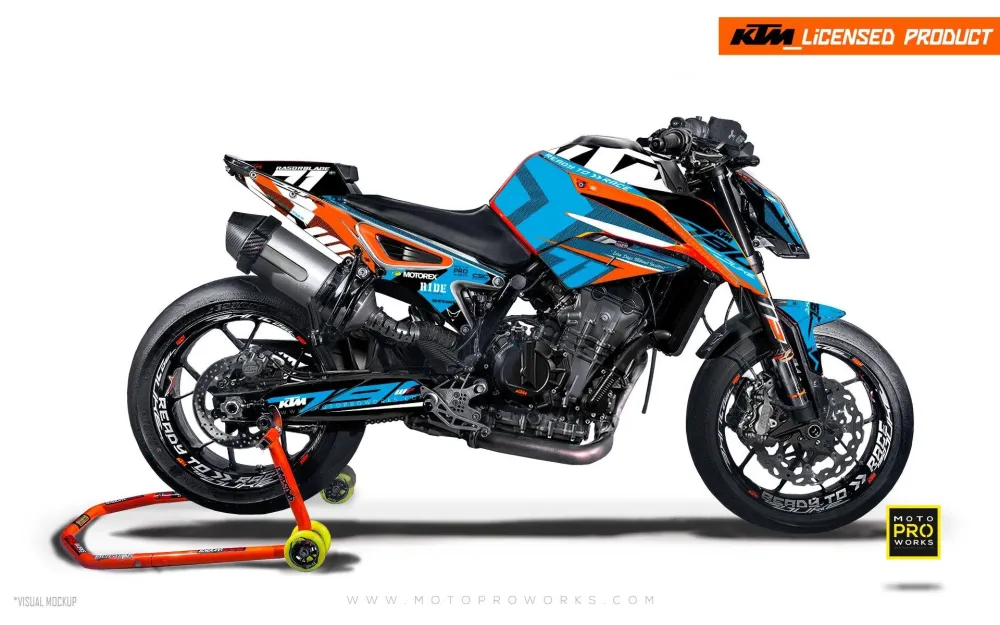 KTM 790 Duke GRAPHICS - "Rasorblade" (Blauw)