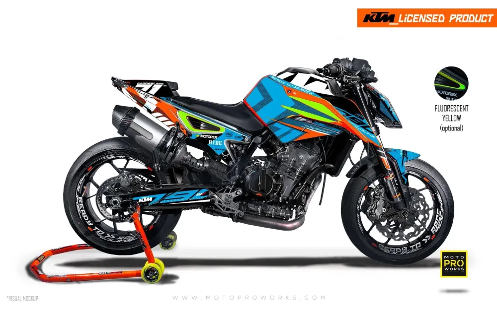 KTM 790 Duke GRAPHICS - "Rasorblade" (Blauw)