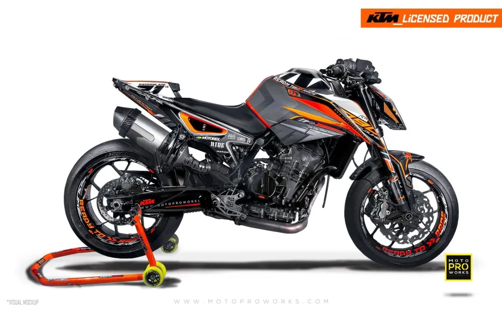 KTM 790 Duke GRAPHICS - "Rasorblade" (Zwart/Oranje)