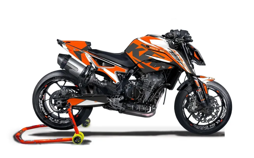 KTM 790 Duke GRAPHICS - "Torque" (Wit/Oranje)