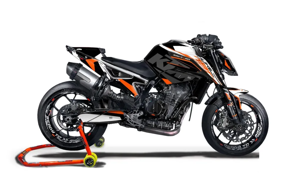 KTM 790 Duke GRAPHICS - "Torque" (Wit/Zwart/Oranje)