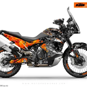 KTM 790/890 Adventure R/S 2023 GRAPHICS - "Flake" (Zwart/Oranje)