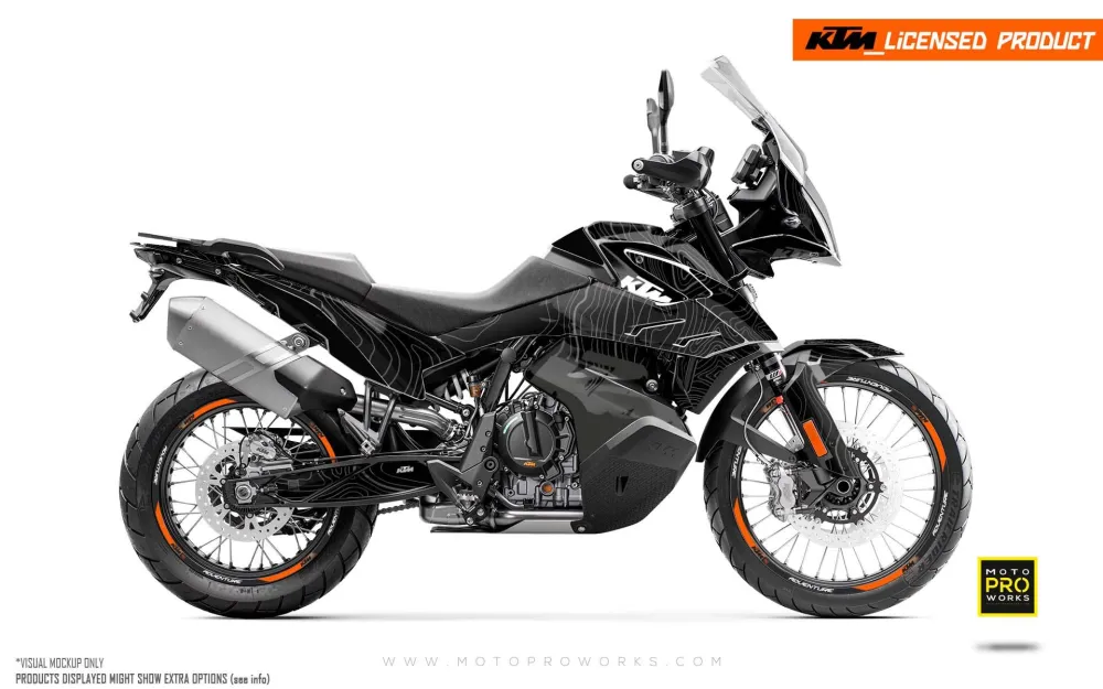 KTM 790/890 Adventure R/S GRAPHICS - "Topography" (Grijs/Wit)