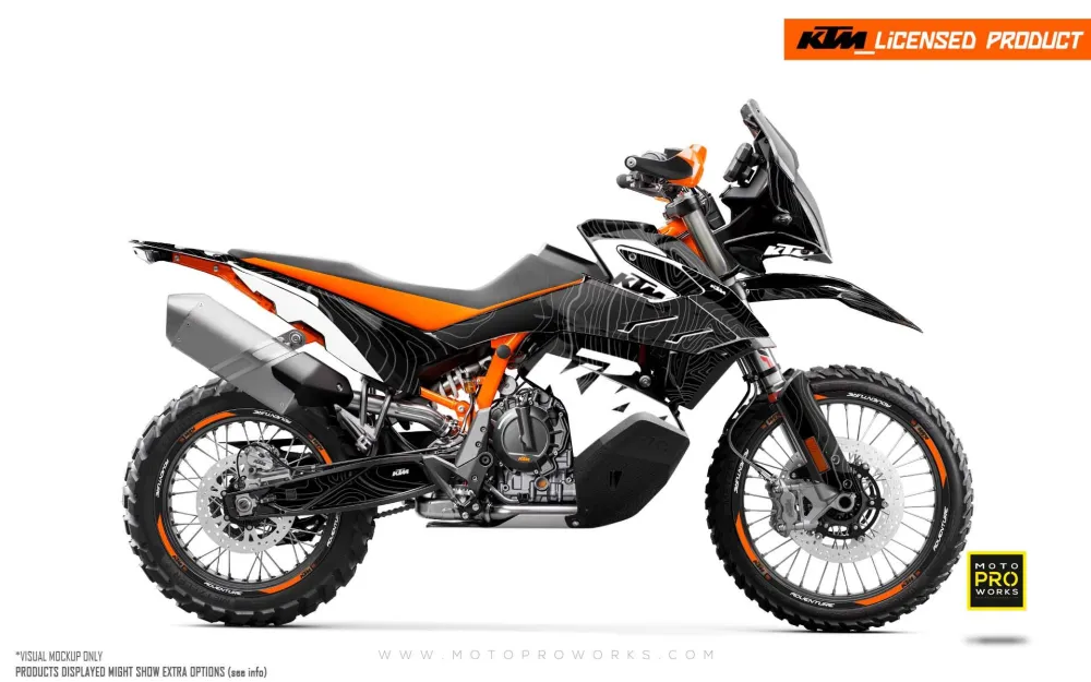 KTM 790/890 Adventure R/S GRAPHICS - "Topography" (Zwart/Wit)