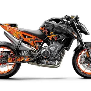 KTM 790/890 Duke GRAPHICS - "Flake" (Zwart/Oranje)