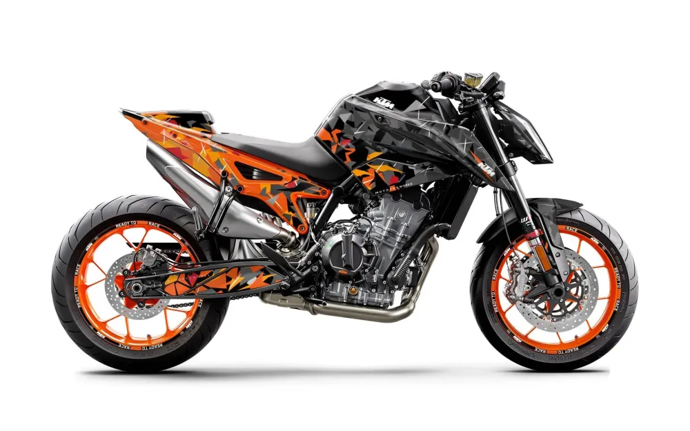 KTM 790/890 Duke GRAPHICS - "Flake" (Zwart/Oranje)