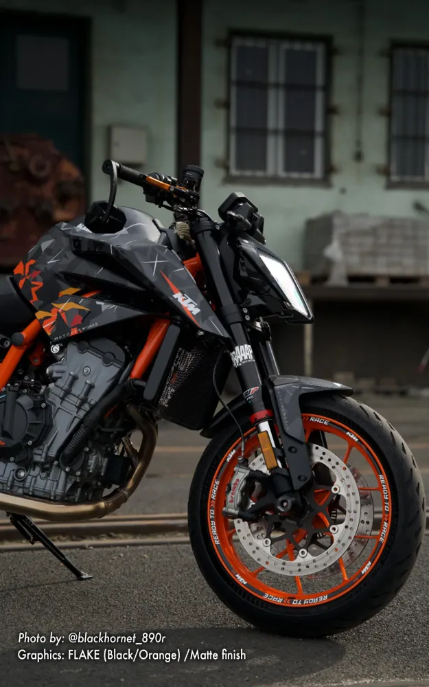 KTM 790/890 Duke GRAPHICS - "Flake" (Zwart/Oranje)
