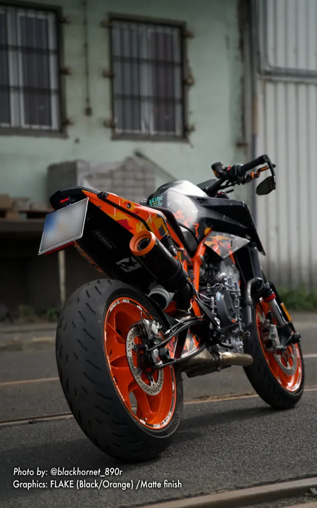 KTM 790/890 Duke GRAPHICS - "Flake" (Zwart/Oranje)