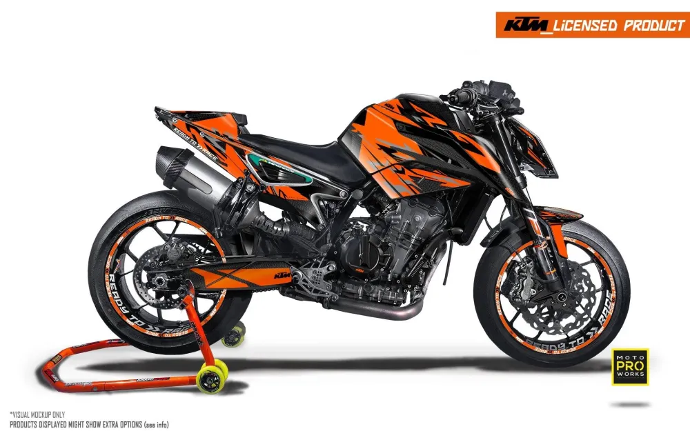 KTM 790/890 Duke GRAPHICS - "Fractal" (Zwart/Oranje)