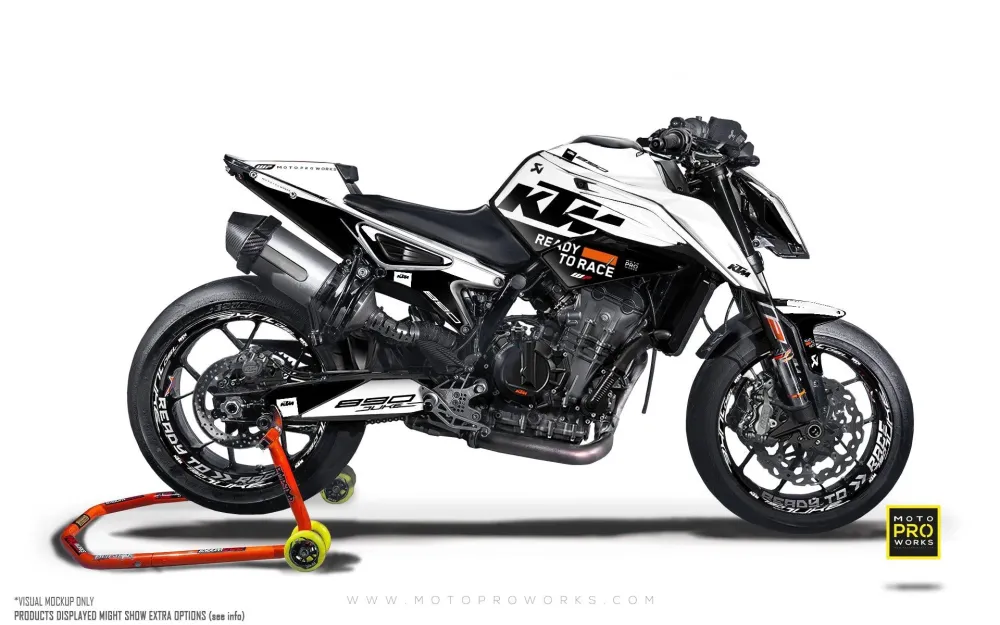 KTM 790/890 Duke GRAPHICS - "Pitlane" (Wit/Zwart)