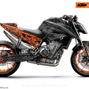 KTM 790/890 Duke GRAPHICS - "Polyatomic" (Zwart/Oranje)