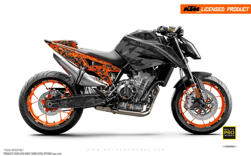KTM 790/890 Duke GRAPHICS - "Polyatomic" (Zwart/Oranje)