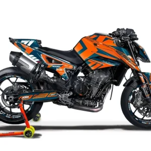 KTM 790/890 Duke GRAPHICS - "Rasorblade" (Blauw/Oranje)