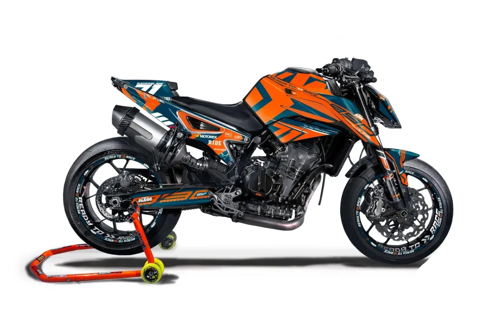 KTM 790/890 Duke GRAPHICS - "Rasorblade" (Blauw/Oranje)