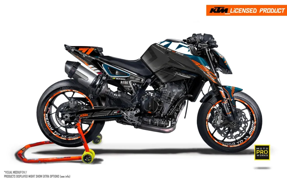 KTM 790/890 Duke GRAPHICS - "Rasorblade" (Blauw/Oranje/Zwart)