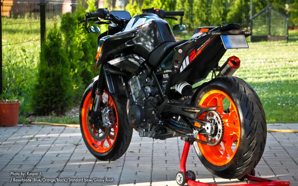 KTM 790/890 Duke GRAPHICS - "Rasorblade" (Blauw/Oranje/Zwart)