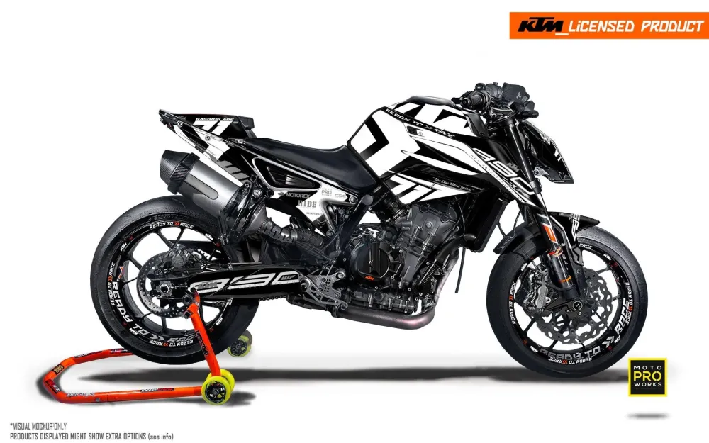 KTM 790/890 Duke GRAPHICS - "Rasorblade" (Wit/Zwart)