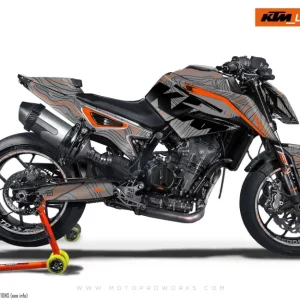 KTM 790/890 Duke GRAPHICS - "Topography" (Grijs/Oranje)