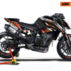 KTM 790/890 Duke GRAPHICS - "Vortex" (Zwart/Oranje)