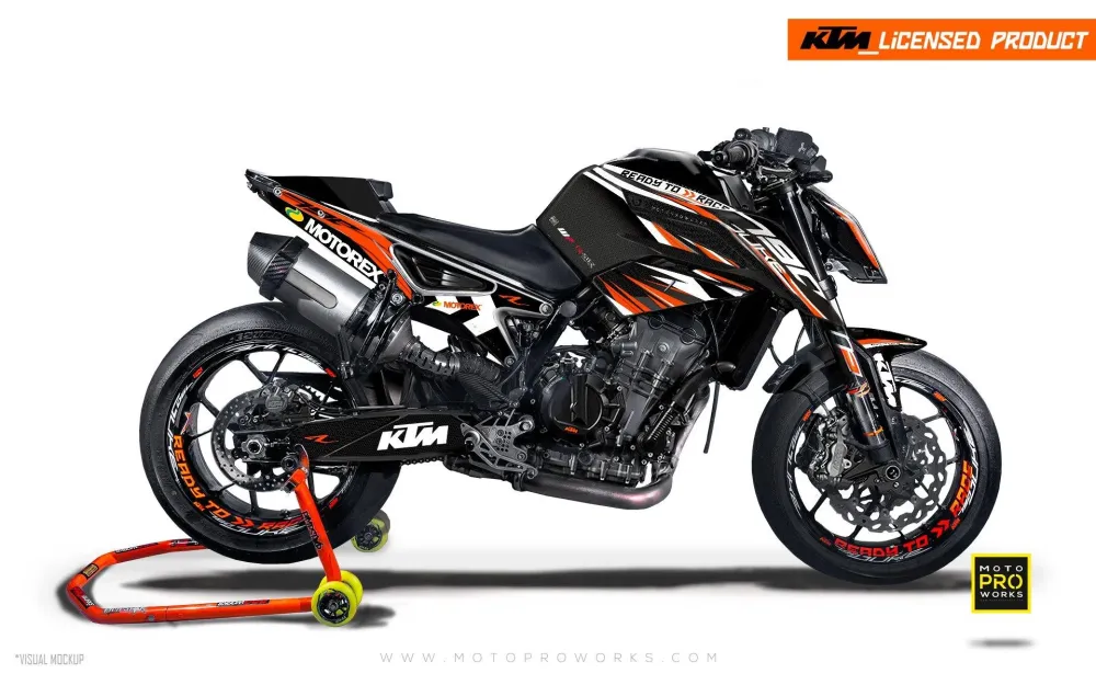 KTM 790/890 Duke GRAPHICS - "Vortex" (Zwart/Oranje)
