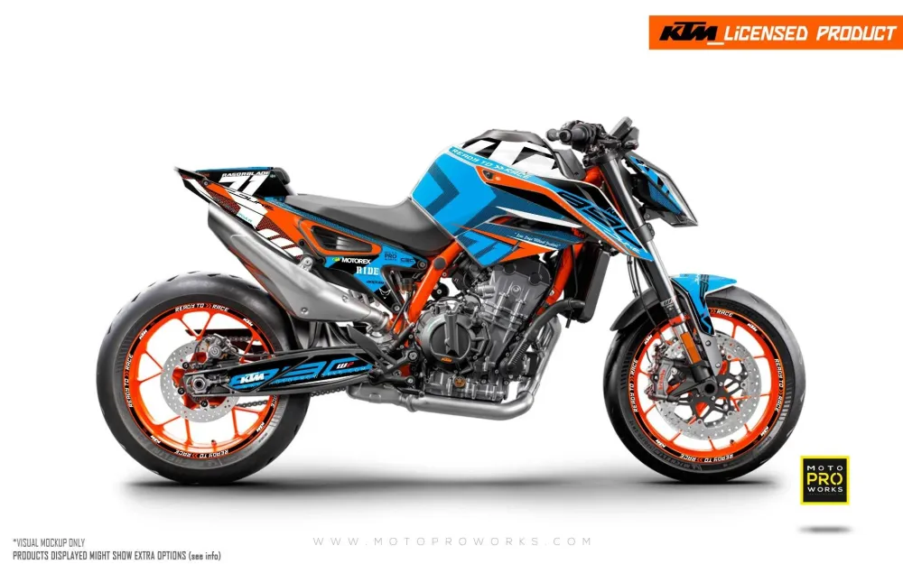 KTM 890 Duke R GRAPHICS - "Rasorblade" (Blauw)