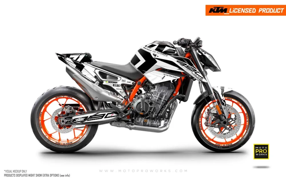 KTM 890 Duke R GRAPHICS - "Rasorblade" (Wit)