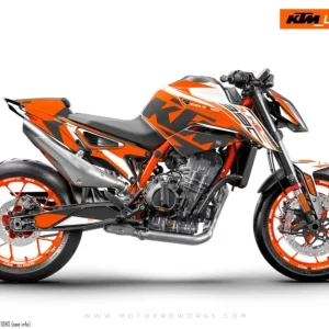 KTM 890 Duke R GRAPHICS - "Torque" (Wit/Oranje)