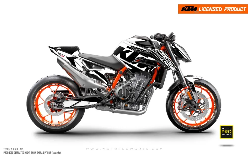 KTM 890 Duke R GRAPHICS - "Torque" (Wit/Zwart)