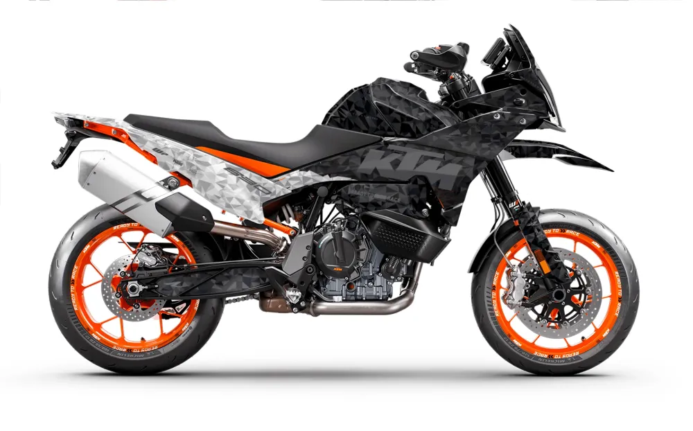 KTM 890 SMT GRAPHICS - "Polyatomic" (Zwart/Wit)