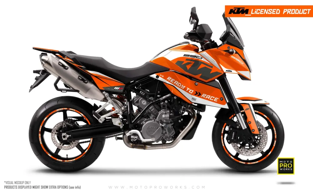 KTM 990 SM / SMR / SMT GRAPHICS - "Torque" (Wit/Oranje)