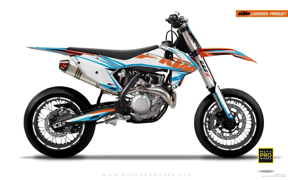 KTM EXC/SX/XC GRAPHICS - "RAND" (blauw/wit)