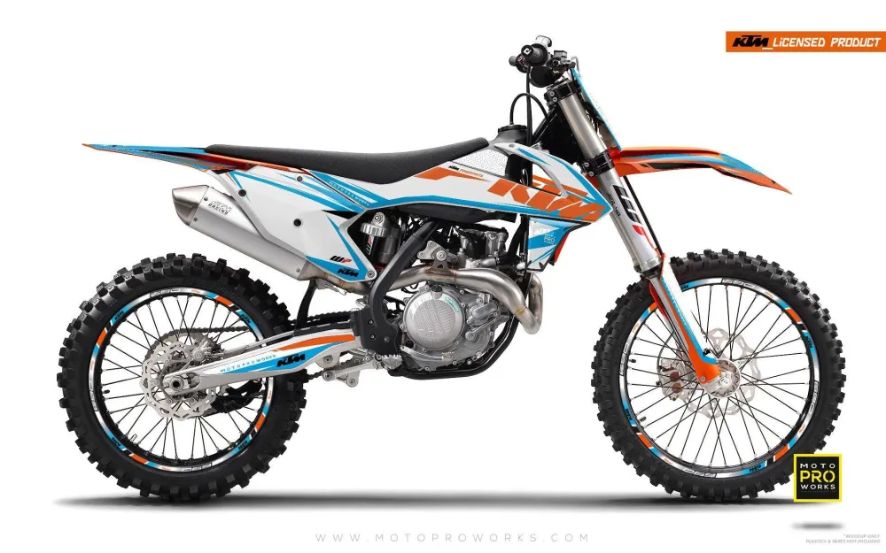 KTM EXC/SX/XC GRAPHICS - "RAND" (blauw/wit)