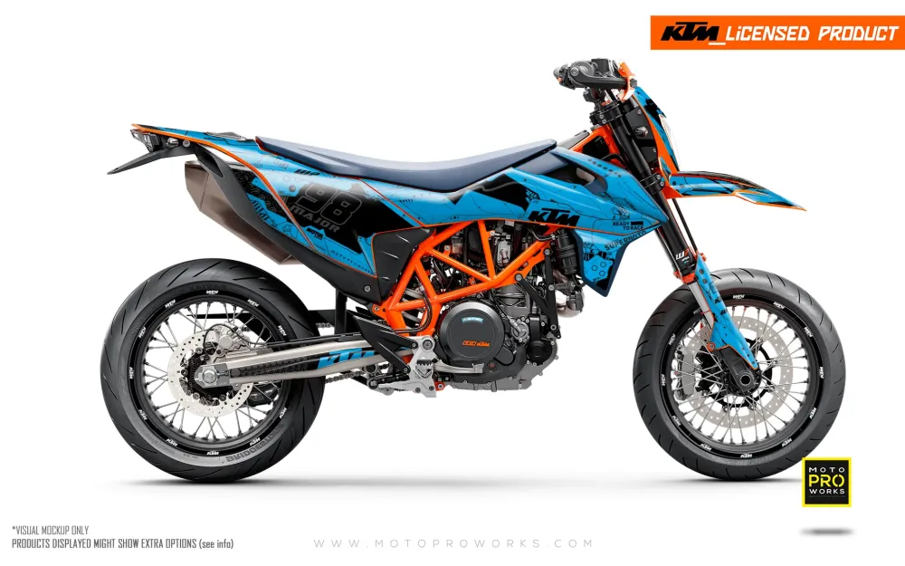 KTM GRAPHICS - 690 SMC-R "Armatech" (Lichtblauw)