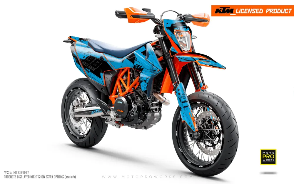 KTM GRAPHICS - 690 SMC-R "Armatech" (Lichtblauw)